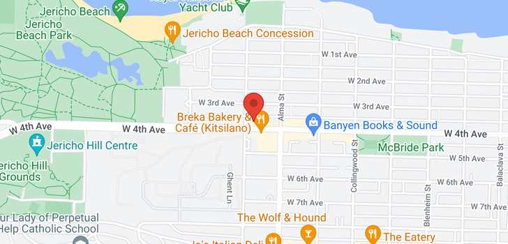 map of 205 3787 W 4TH AVENUE